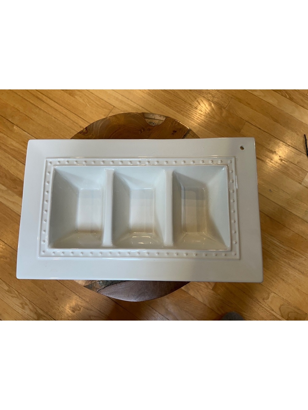 Nora Fleming Retired White Stoneware Garnish Dish